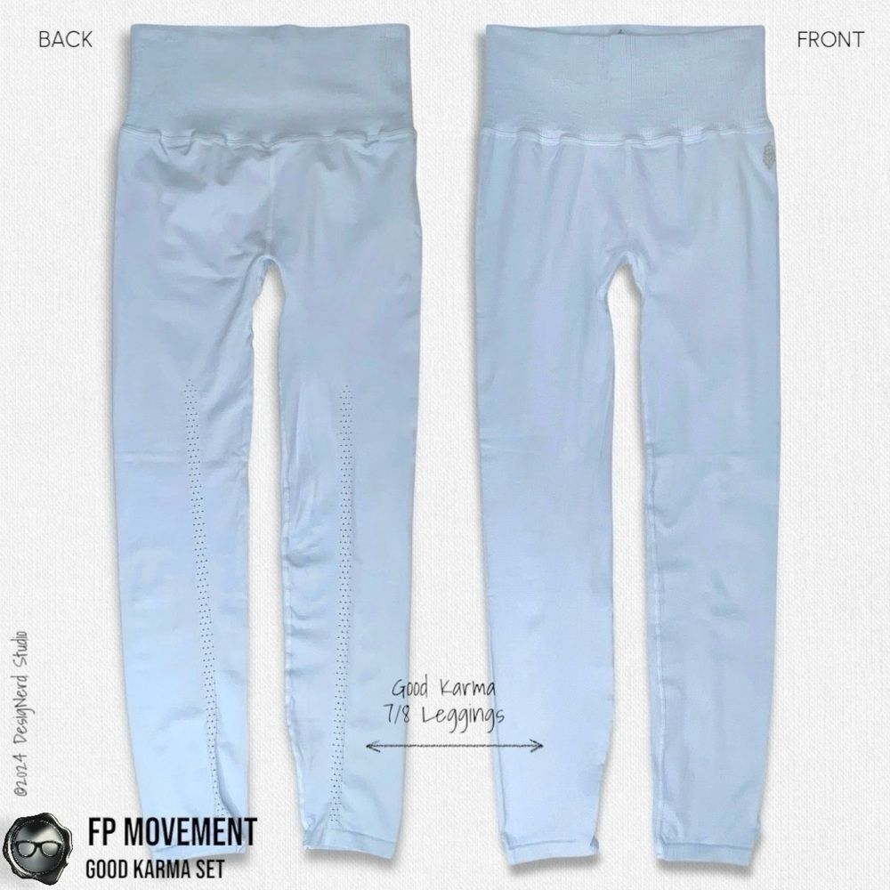 FP MOVEMENT GOOD KARMA SET: SQUARE NECK BRA + 7/8 HIGH-RISE LEGGINGS LIGHT BLUE - Picture 9 of 16